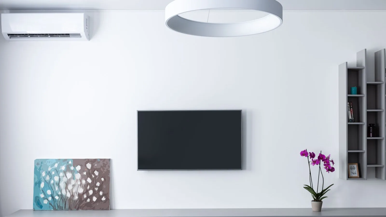 Best DIY mini split brands 2026: white wall-mounted ductless mini split indoor unit in a living room, the single-zone head sold by Zone Air, MRCOOL, Pioneer and Senville
